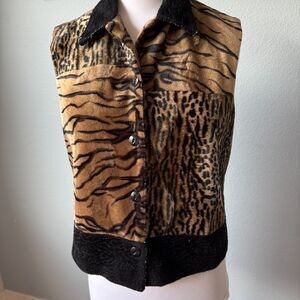 Vintage Sisko & CO Animal Print Womens Vest
